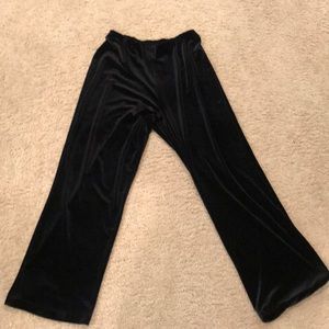 Black Velvet Wide Leg Pants